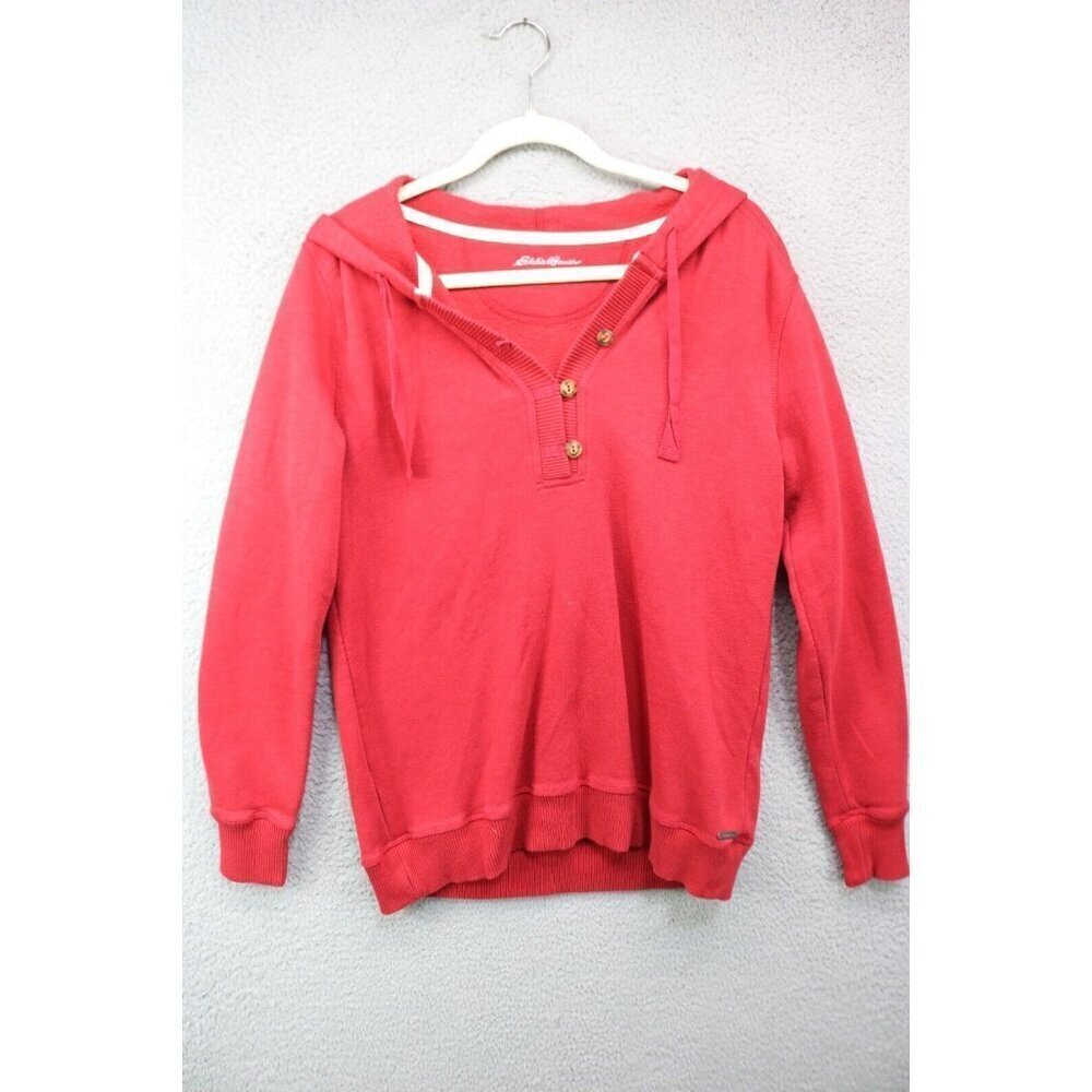 Eddie Bauer Women's Hooded Button-Up Sweatshirt-Medium-Soft